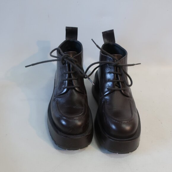 Womens Paloma Barcelo Dark Brown Leather Platform Shoe Bootie 38 US/7.5 - 8 - Picture 5 of 16